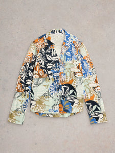 Annie Jersey Shirt - Orange Print