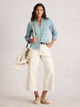 Load image into Gallery viewer, Annie Mix Material Cotton Shirt - Dusty Green
