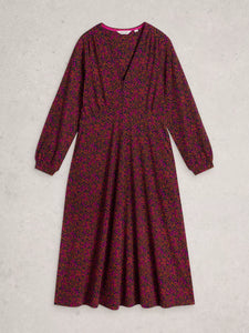 Megan Jersey Dress - Pink Print
