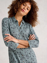Load image into Gallery viewer, Rua Jersey Shirt Dress - Blue Print
