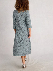 Rua Jersey Shirt Dress - Blue Print