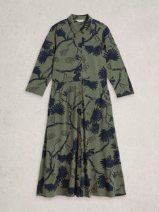 Rua Jersey Shirt Dress - Green Multi