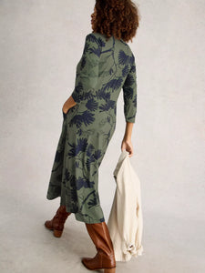 Rua Jersey Shirt Dress - Green Multi