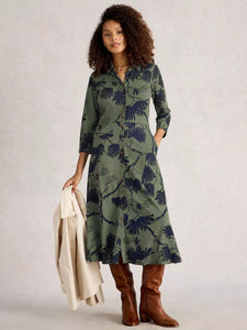 Rua Jersey Shirt Dress - Green Multi