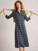 Load image into Gallery viewer, Rua Jersey Shirt Dress - Navy Print
