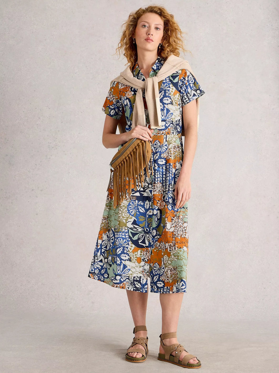 Rua Jersey Dress - Orange Print