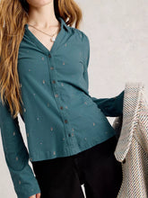 Load image into Gallery viewer, Annie Embroidered Cotton Shirt - Mid Blue
