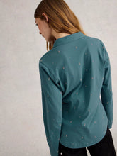 Load image into Gallery viewer, Annie Embroidered Cotton Shirt - Mid Blue
