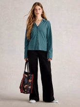 Load image into Gallery viewer, Annie Embroidered Cotton Shirt - Mid Blue
