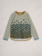 Load image into Gallery viewer, Clara Cotton Long Sleeve Top - Chartreuse Print
