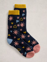 Load image into Gallery viewer, Stars &amp; Hearts Cabin Sock
