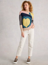 Load image into Gallery viewer, Olive Cotton Blend Jumper - Heart Print
