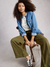 Load image into Gallery viewer, Ally Linen Wide Leg Trouser - Khaki Green
