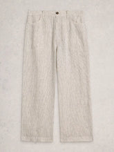 Load image into Gallery viewer, Tia Linen Wide Leg Crop - Ivory Multi
