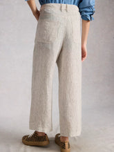 Load image into Gallery viewer, Tia Linen Wide Leg Crop - Ivory Multi
