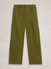 Load image into Gallery viewer, Tia Linen Wide Leg Crop - Mid Green
