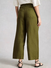 Load image into Gallery viewer, Tia Linen Wide Leg Crop - Mid Green
