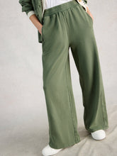Load image into Gallery viewer, Parker Wide Leg Cotton Jogger - Mid Green

