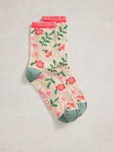 Load image into Gallery viewer, Floral Ankle Sock - Natural Multi
