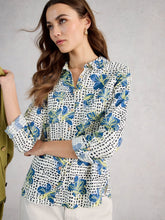 Load image into Gallery viewer, Sophie Organic Cotton Long Sleeve Shirt - Ivory Print

