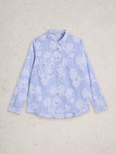 Load image into Gallery viewer, Sophie Jacquard Detail Cotton Shirt - Blue
