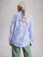 Load image into Gallery viewer, Sophie Jacquard Detail Cotton Shirt - Blue
