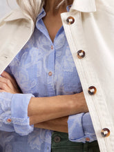 Load image into Gallery viewer, Sophie Jacquard Detail Cotton Shirt - Blue
