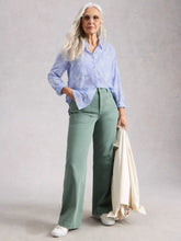 Load image into Gallery viewer, Sophie Jacquard Detail Cotton Shirt - Blue
