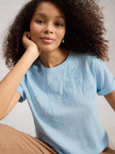 Load image into Gallery viewer, Gina Embroidered Tee - Blue
