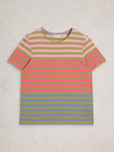 Load image into Gallery viewer, Abbie Cotton Stripe Tee - Green Multi
