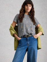Load image into Gallery viewer, Abbie Cotton Stripe Tee - Navy Multi
