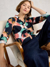 Load image into Gallery viewer, Annie Cotton Jersey Shirt - Navy Print
