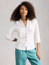 Load image into Gallery viewer, Annie Broderie Cotton Jersey Top - White
