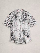 Load image into Gallery viewer, Annie Short Sleeve Cotton Shirt - Ivory Print
