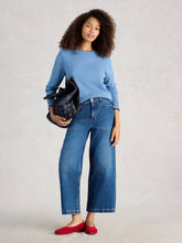 Load image into Gallery viewer, Katie Cotton/Merino Blend Sweater - Mid Blue

