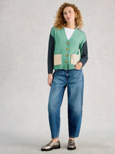 Load image into Gallery viewer, Mary Colourblock Cardi - Teal Multi
