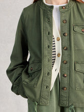 Load image into Gallery viewer, Demi Utility Cotton Jersey Jacket - Mid Green

