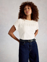 Load image into Gallery viewer, Rachel Ruched Tee - White
