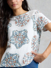 Load image into Gallery viewer, Abbie Cotton Tee - White Print
