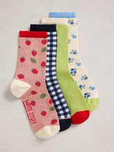 Load image into Gallery viewer, Summer Fruit 4 Pack Ankle Socks

