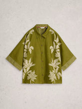 Load image into Gallery viewer, Cassie Linen Shirt - Green Print
