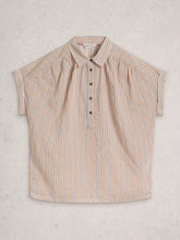 Load image into Gallery viewer, Orla Pop Over Cotton Blend Top - Striped
