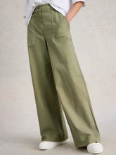 Load image into Gallery viewer, Twister Wide Leg Chino Trouser - Khaki Green
