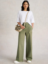 Load image into Gallery viewer, Twister Wide Leg Chino Trouser - Khaki Green
