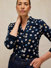 Load image into Gallery viewer, Annie Cotton Jersey Shirt - Navy Print
