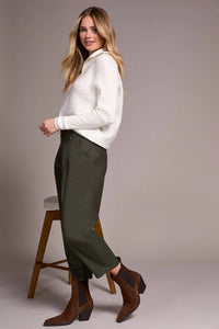 Audrey Mid Rise Girlfriend Barrel Jean - Chive