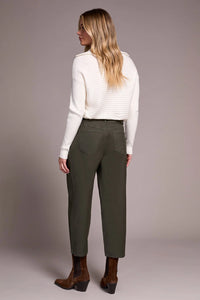 Audrey Mid Rise Girlfriend Barrel Jean - Chive