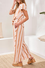 Load image into Gallery viewer, Pull On Flowy Linen Blend Pant - Sahara Beige
