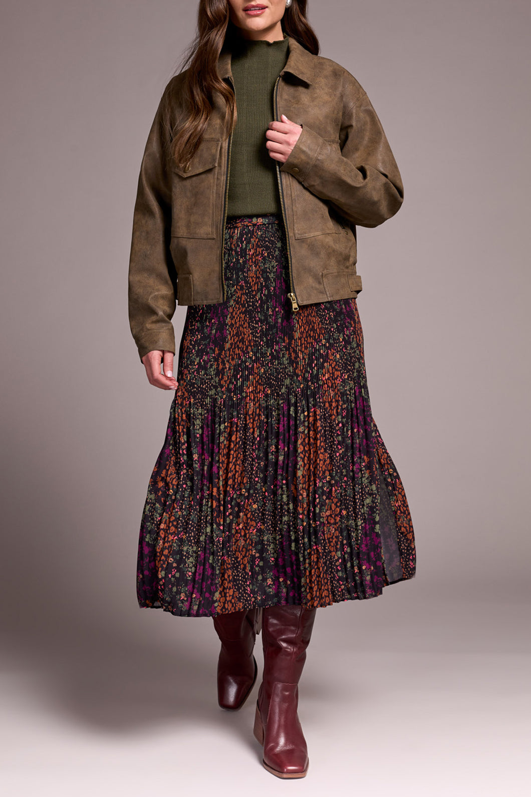 Faux Leather Barn Jacket - Cocoa