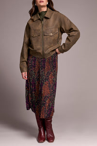 Faux Leather Barn Jacket - Cocoa